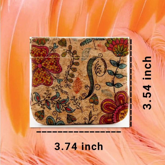 It is Well Boutique; Floral Cork Coin Pouch; NIP; Boho Design - Picture 2 of 5
